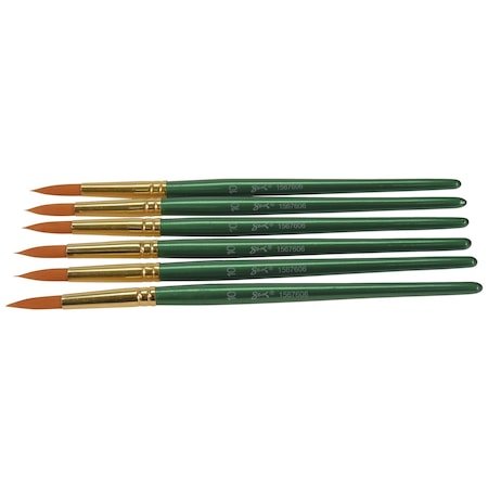 Sax Optimum Golden Synthetic Taklon Paint Brushes, Round, Size 10, Pack of 6 PK 1567606